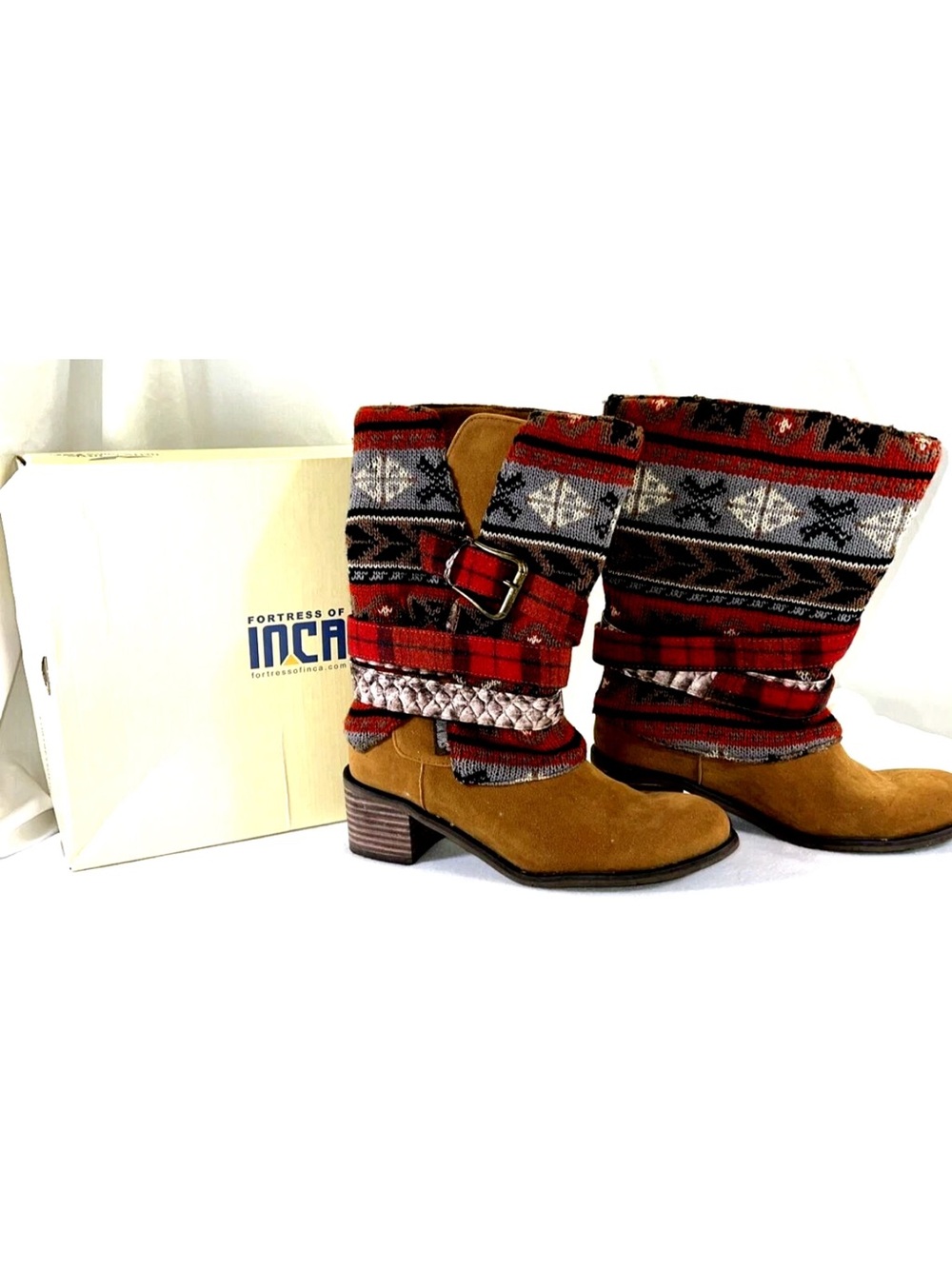 NEW Fortress of Inca Women’s 8 Boots Mukluk Suede Knit Peruvian Boho Western